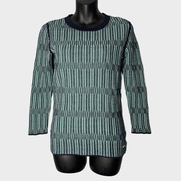Tory Burch Blue Knit Crewneck Sweater - Picture 1 of 8
